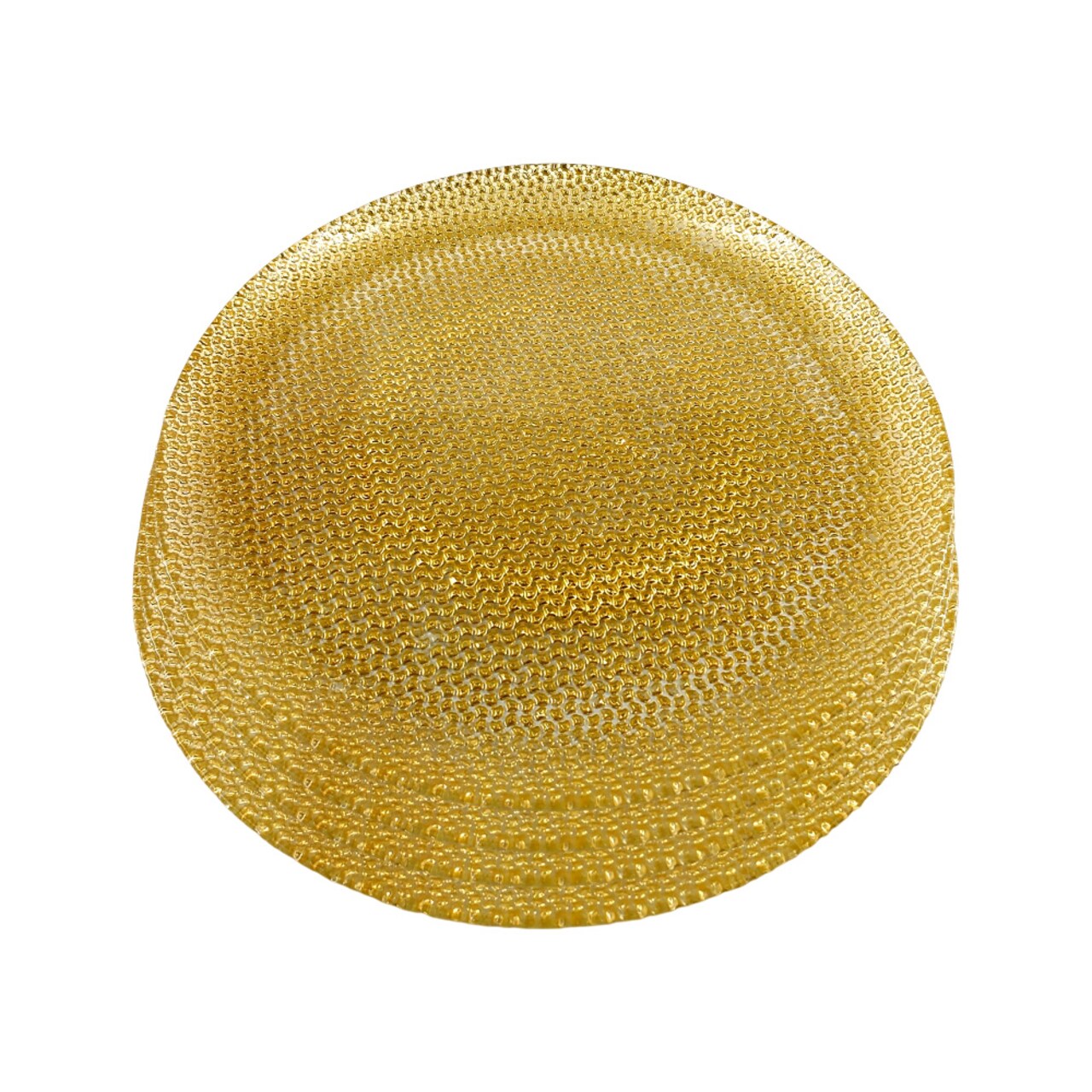 Handmade Glass Dinner Plate with Metal Finish Textured Modern Tableware